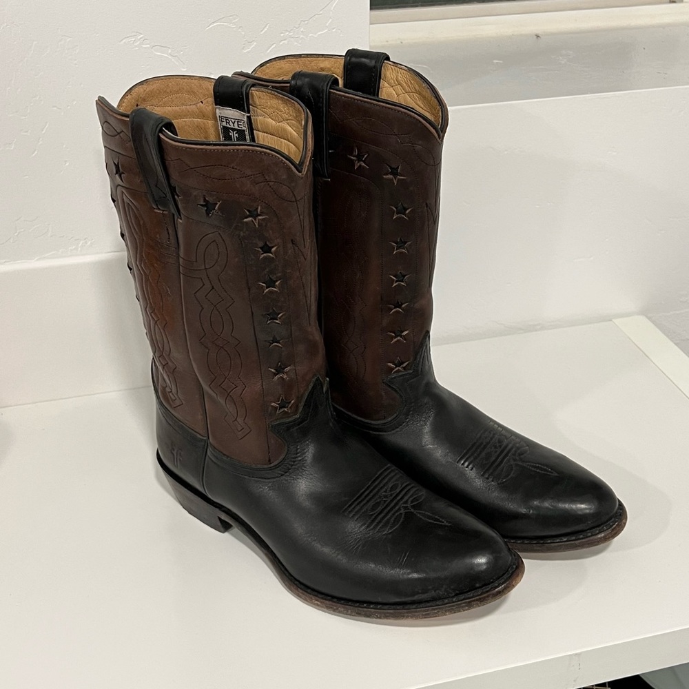 Frye Wyatt Americana Western Cowboy Boots 9.5D
